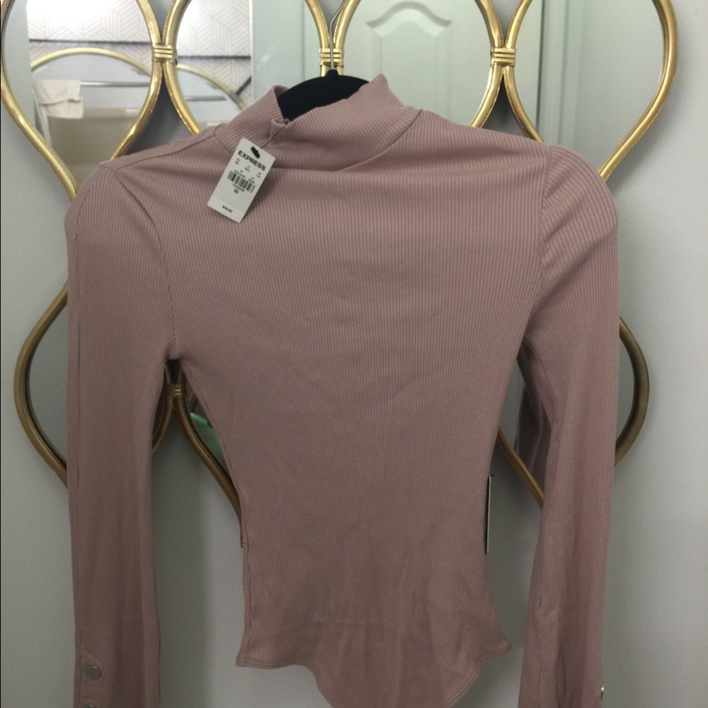 Express mauve bodysuit bell sleeve